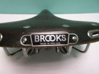 Vintage Brooks B72 Black Leather Saddle Seat England Raleigh Bicycle ONE 3