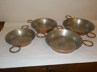 Set Of 4 Decorative Copper Pans,  8 To 10 Inches,  Wall Hanging?