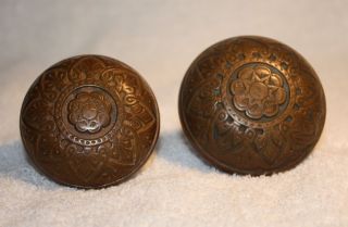 Antique Eastlake / Victorian Cast Bronze Door Knobs,  Matching Large & Small Knob