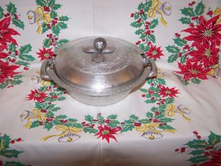 Vintage Everlast Hammered Aluminum Covered Casserole Dish W Pyrex Insert Bright