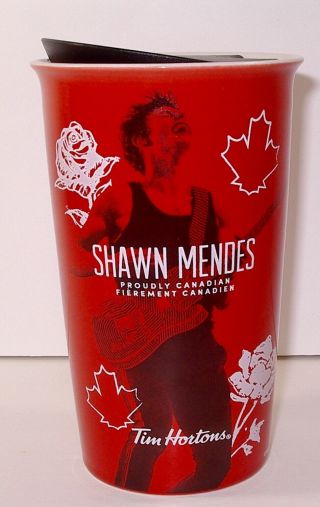 Red Tim Hortons Shawn Mendes To Go Ceramic Cup Mug Limited Edition Canada Travel