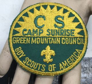 Ca.  1950’s Camp Sunrise,  Green Mountain Council,  Vermont Boy Scouts Patch - Bsa