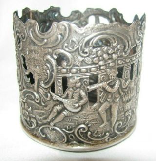 Ornate Antique Sterling Silver Brand - Hier Co.  Sleeve Cup Holder 5187 Figural
