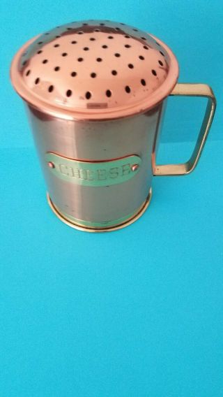 Vintage Solid Copper Cheese Shaker With Domed Lid Made In Portugal