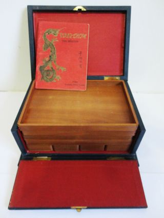 Vintage Pung Chow Mah Jong Set Box /case 1920s Fabulous Book