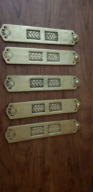 Antique Victorian Solid Brass Finger Push Plates