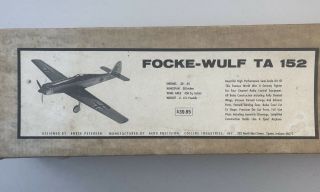 Vintage 1970’s Focke Wulf TA 152 RC Model Airplane Unassembled Kit 2