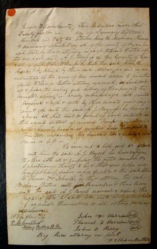 1852 Land Grant Troup County Deed Document State Of Georgia