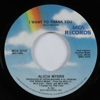 Modern Soul 45 Alicia Myers I Want To Thank You Mca Vg,  Hear
