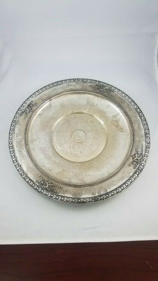 Antique Dominick & Haff Sterling Silver Round Serving Tray Decorative 1872 - 1928