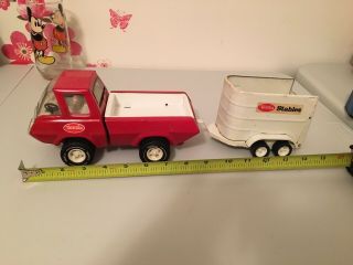 Vintage Tonka Stables Red Truck And Horse Trailer,  Stables Set