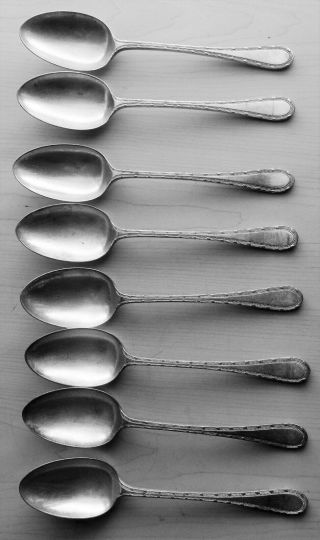Group Of Eight (8) Ritz - Carlton Hotel York City Silver Plate Table Spoons