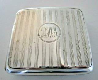 Solid Silver Cigarette Case,  Hallmarked Birmingham 1902