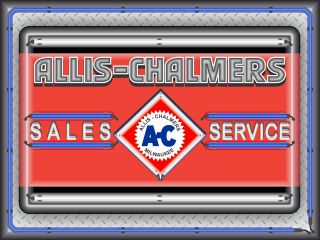 Allis Chalmers Tractor Sales Dealer Neon Style Printed Banner Sign Art 4 