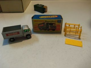 Vintage 1969 Matchbox Superfast 11 Builders Supply Co.  Scaffolding Truck W/ Box
