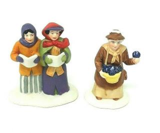 Dept 56 Dickens Village Singing Women Carolers And Violet Vender Figurines