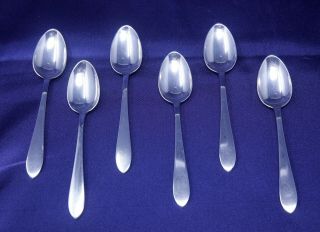 (6) Tiffany & Co.  Queen Anne Sterling Silver Demitasse Spoons W/marked T&co Roll