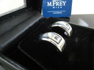 Vtg Fab Michaela Frey Earrings Clip On Mini Creole Nib Rhodium Palladium Plated