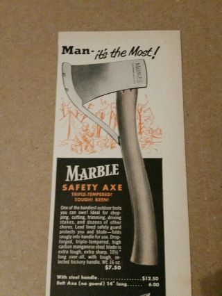 1955 Marble Safety Axe Ad Sportsman knife 2
