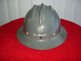 Vintage E.  D.  Bullard Fiberglass Hard Hat Full Rim W/liner - Ge - Hard Boiled