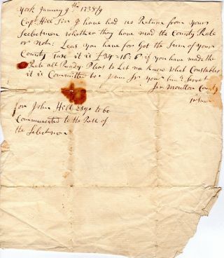 1738,  York,  Maine,  Jeremiah Moulton,  Indian Captive,  Officer,  Letter Signed