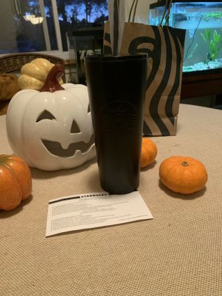 Starbucks Fall 2019 Matte Black Halloween Limited Edition Tumbler -