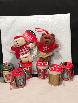 Starbucks 2018 Holiday Christmas Ornament Complete Set Of 8