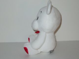 Hallmark Polar Bear Plush Red Hearts Feet Paws Bow Stuffed Animal White Doll Toy 2