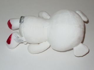 Hallmark Polar Bear Plush Red Hearts Feet Paws Bow Stuffed Animal White Doll Toy 3