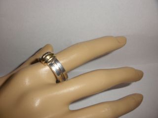Authentic vintage Tiffany & Co 1995 sterling silver 925 750 18k gold ring sz 10 2