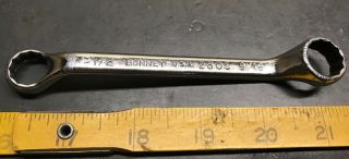 Vintage Bonney 2805 1/2” X 9/16” 12 Point Offset Double Box End Wrench