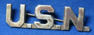 Wwii Theater Made Sterling Silver U.  S.  N.  Navy Steward Badge Great Shape