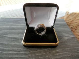 Large David Yurman 925 Silver & 18kt Yellow Gold Ring Size 7