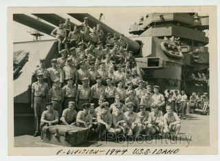 1944 Ww2 Photograph Fire Controlmen Uss Idaho Philippines Us Navy Photo