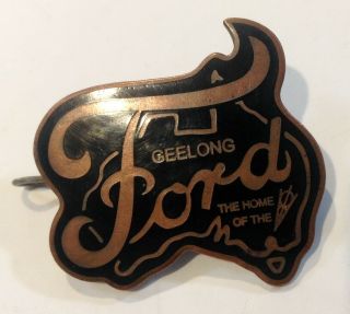 Vintage Ford V8 Geelong Plant Enamel Id Pin Hat Badge/sidvavalve/mustang/galaxy