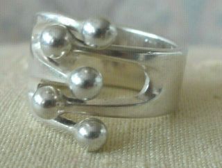 ANNA GRETA EKER SIGNED STERLING SILVER RING NORWAY JESTER SIZE 7.  5 2