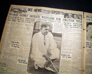 Francis Ouimet Wins United States U.  S.  Amateur Championship Golf 1931 Newspaper