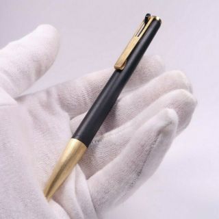 Vintage Montblanc 784 Ballpoint Pen Side Slice Lever In Black And Gold Ink