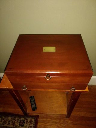 Reed Barton Sterling Silverplate Flatware Wooden Wood Storage Chest Case Box