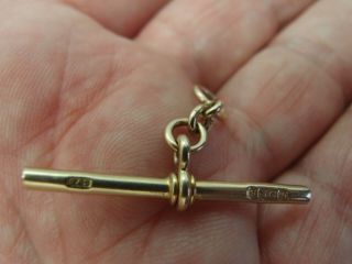 B&s Stamped 9.  375 Victorian 9ct Gold T Bar Hm Jump Rings For Albert Chain 2.  9g