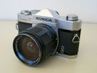 Vintage Konica Autoreflex T 35 Mm Camera W/ Hexanon Ar 35 Mm 57 Mm 135mm Lens