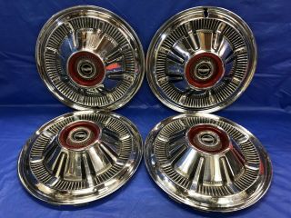 Vintage Set Of 4 1966 - 77 Ford 15” Hubcaps F100 Galaxie Bronco