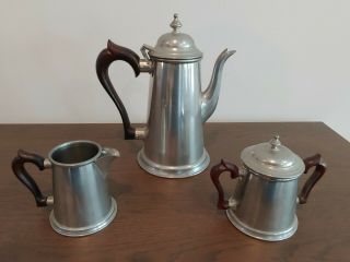 Kirk Stieff Pewter Traditional Colonial 4pc Coffee Tea Pot Creamer Sugar Set