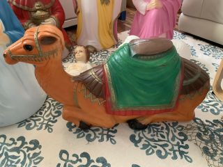 Vtg Large 40 " Nativity Camel Blow Mold Empire Christmas Light & Cord