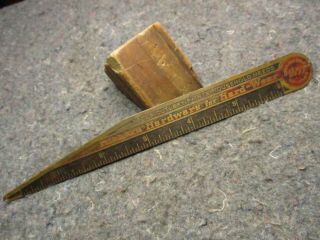 Vintage Ruler/hibbard Hardware For Hard - Wear/6 " Metal Adv.  Ruler/est.  1855 Chica