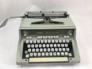 Vintage 1970s Hermes 3000 Square Top Plastic Shell Portable Typewriter Hard Case