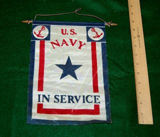 Wwii One Star U.  S.  Navy Son In The Service Window Banner Flag