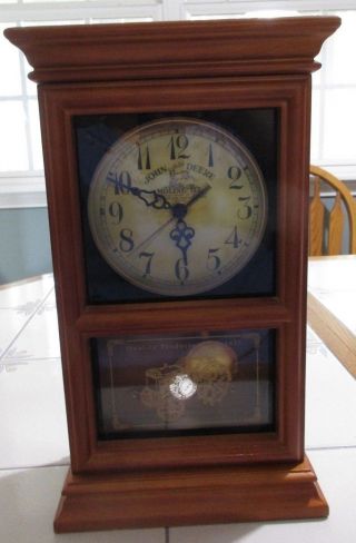 John Deere Quartz Regulator Clock,  Mantel Or Wall Mount Euc Great Wood