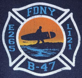 Fdny Nyc Fire Department York City Sweatshirt Sz L Queens E 265 L 121