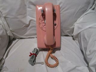 Vintage Pink Western Electric Bell System 554 Rotary Wall Telephone